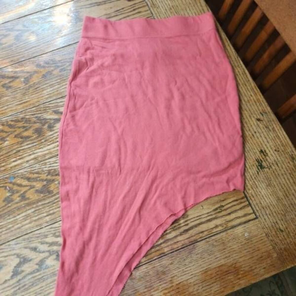 Frank&Eileen tee lab pink asymmetrical knit skirt sz XS
